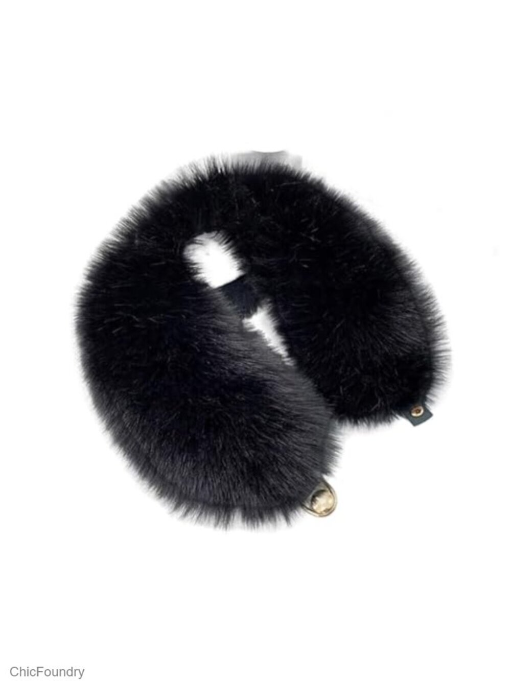 Faux Fur Neck Warmer Scarf Wrap Plush Muffler Collar Button Warm Winter